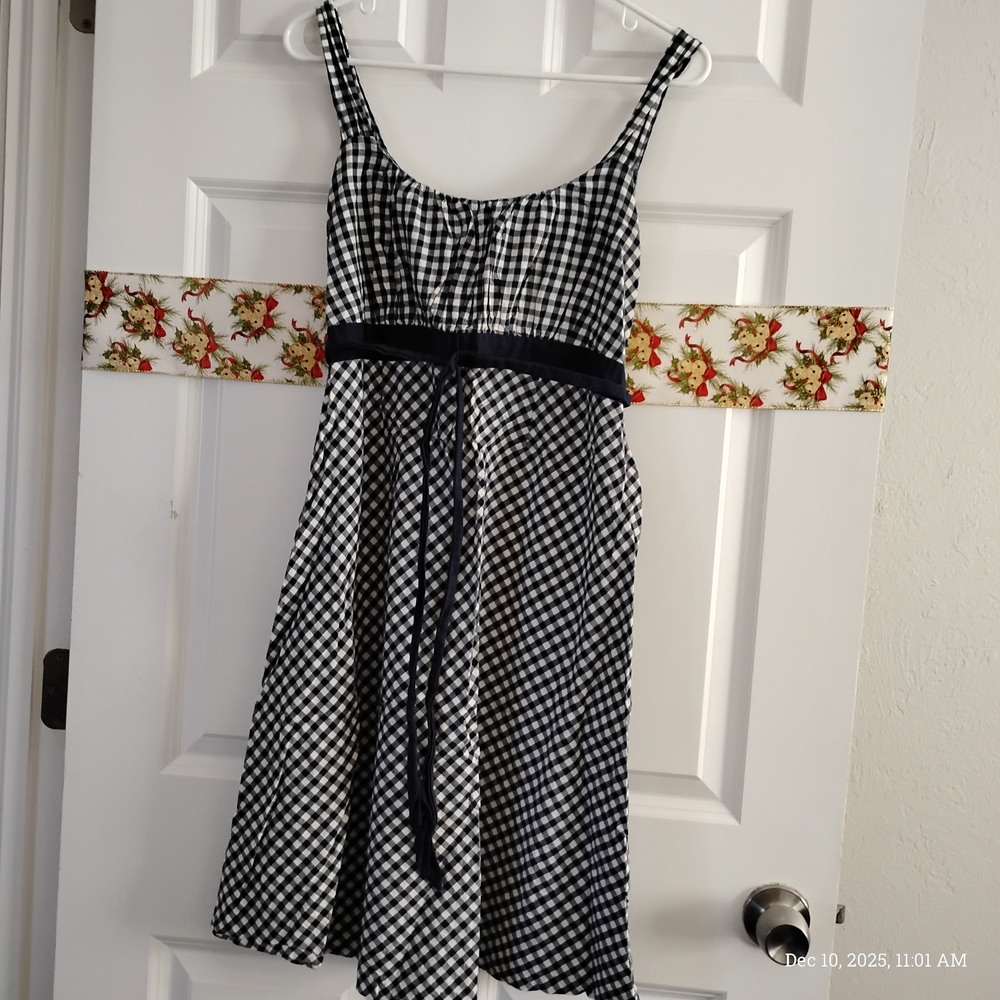 Motherhood Maternity Navy and White Checkered Top